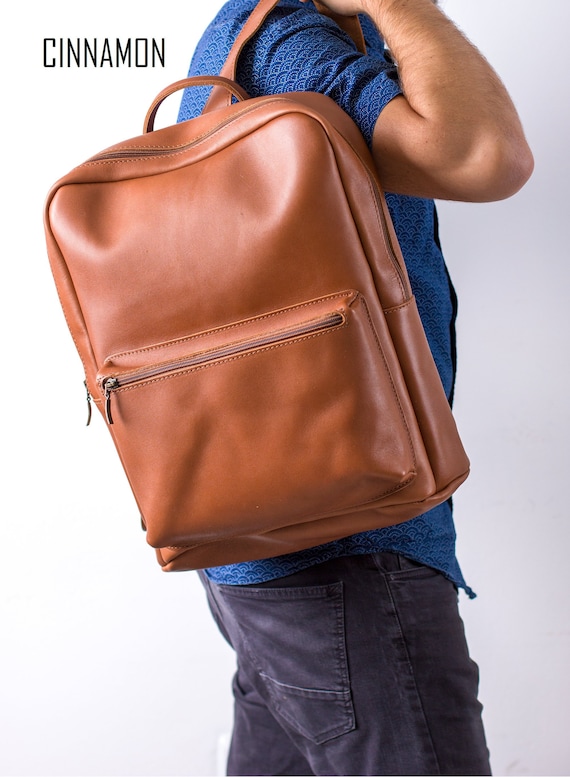 Mens Leather Backpack Rucksack Rucksack 