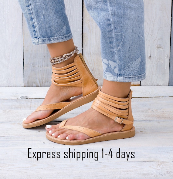 LIMNOS leather sandals, Greek leather sandals, gladiator sandals,leder sandalen, Anklet sandals
