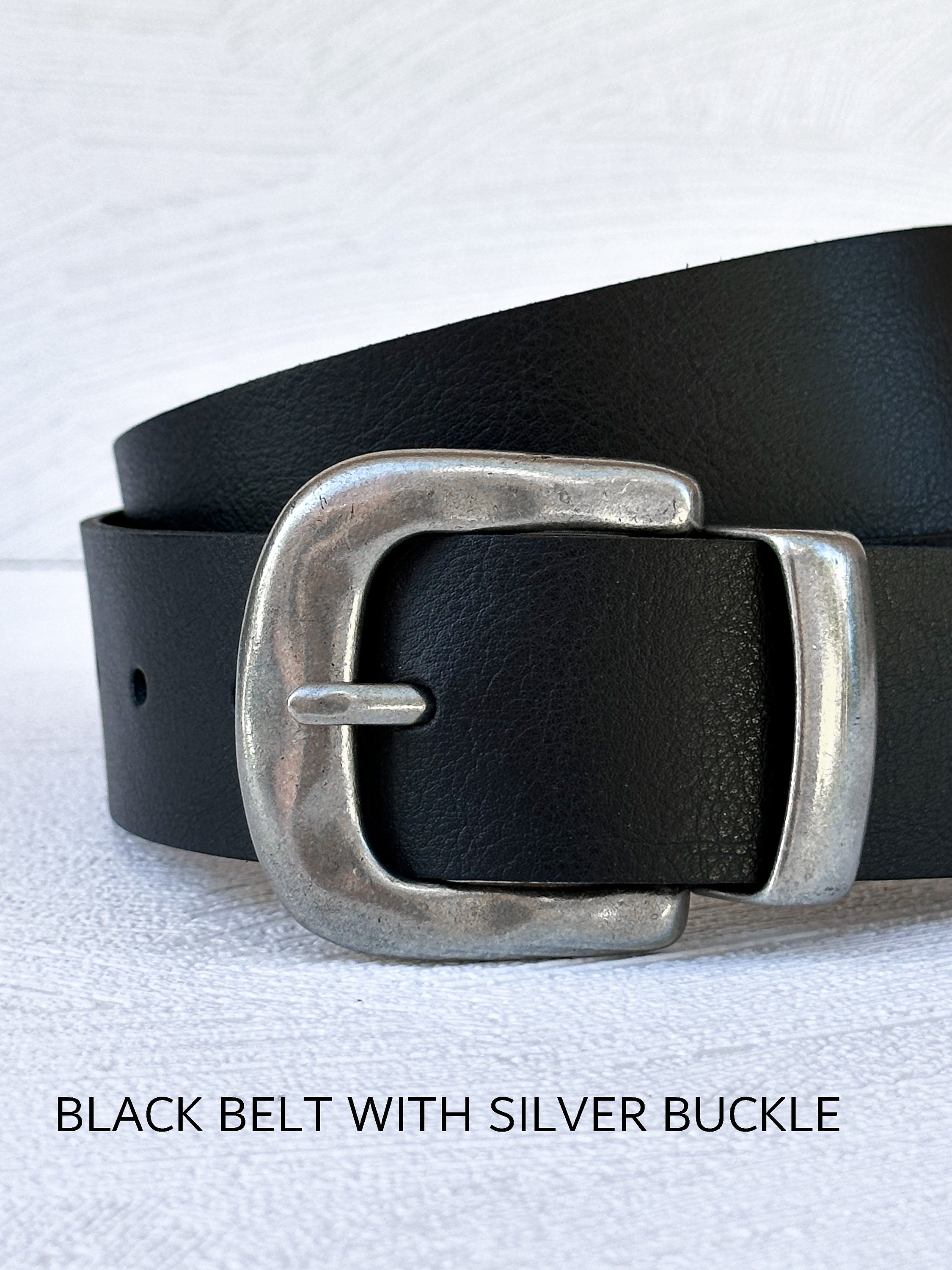 Discover Bronze Buckle Brown Leather Belt for Women