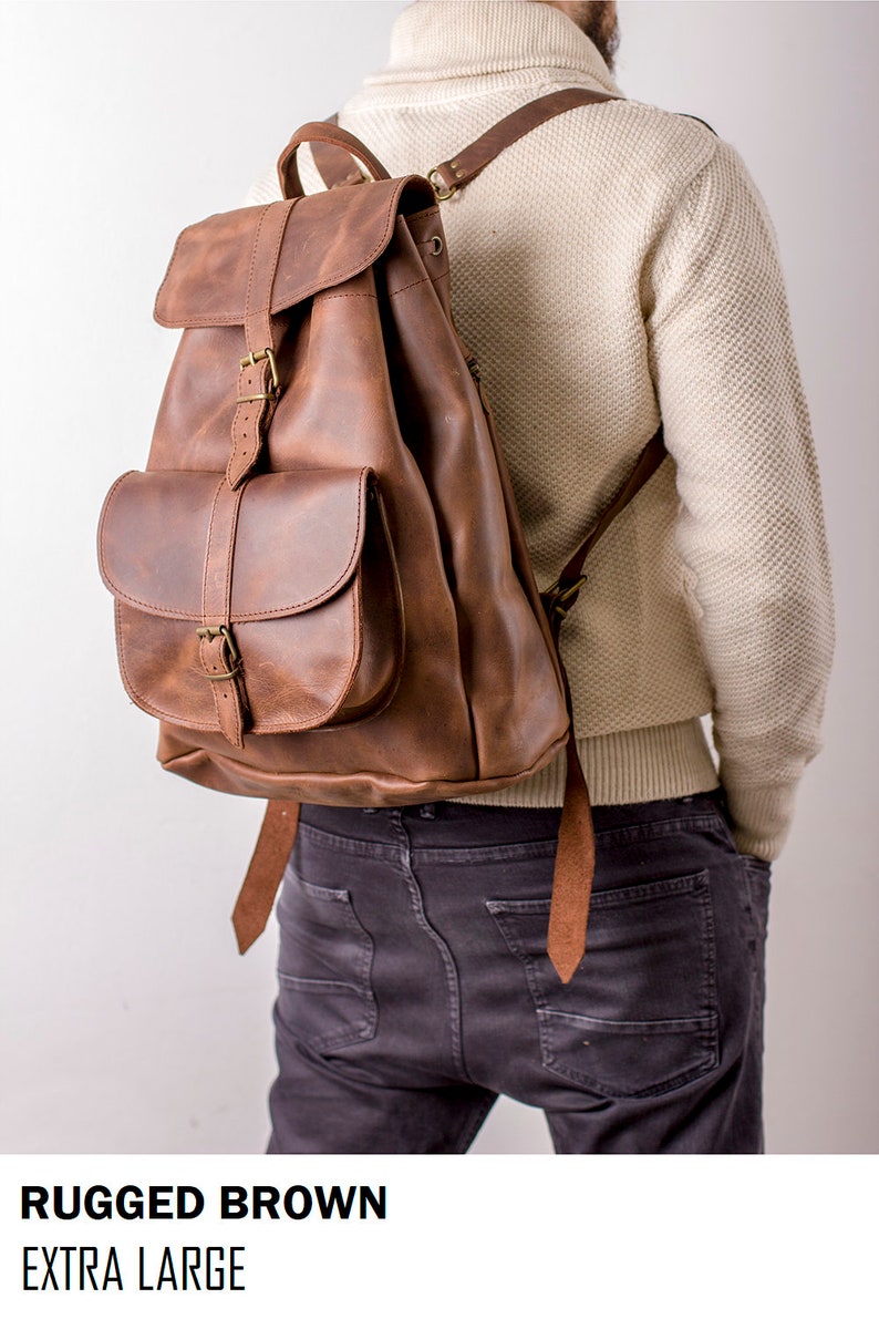 Distressed Leather Backpack Mens Backpack Laptop Backpack for | Etsy