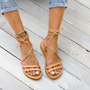 TILOS Leather sandals, Greek leather sandals, gladiator sandals, lace up leather sandals,women sandals, Greek sandals zdjęcie 5
