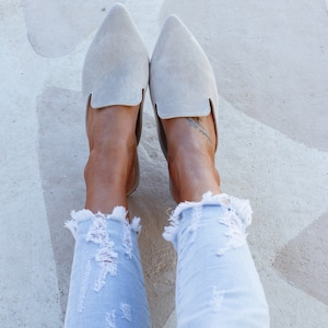 Handmade in Greece — Loraine grey suede mules