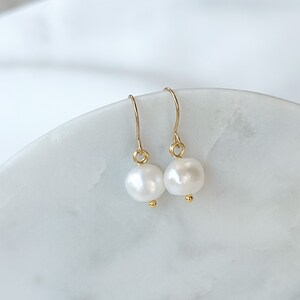Pearl earrings, Pearl drop earrings, Small pearl earrings, steel earrings with pearl, Bridesmaid gift, Gift for mom, Women gift