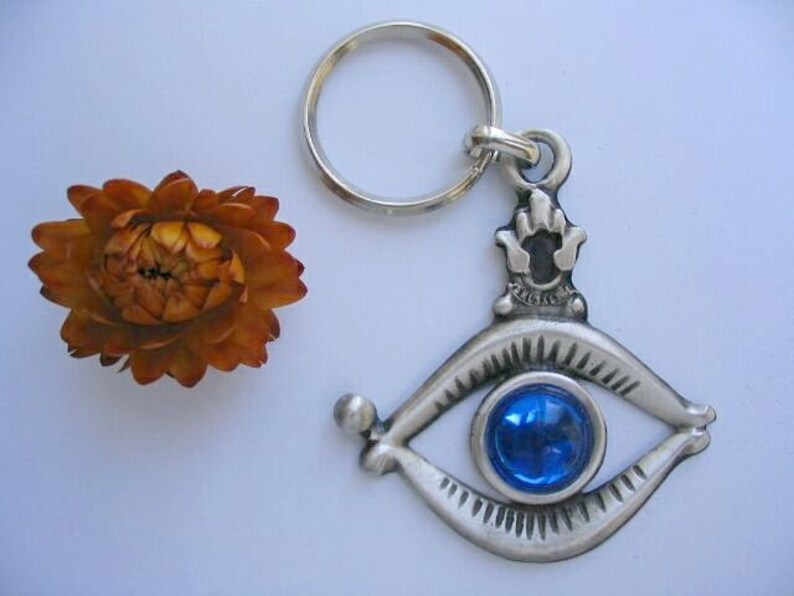 Evil Eye Protection Keychain Charm From Israel Kabbalah Amulet Etsy
