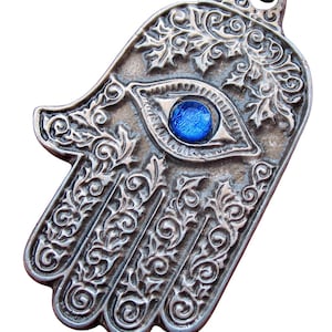 Llavero asimétrico con la bendición de la hamsa de Israel y protección contra el mal de ojo (Cábala)