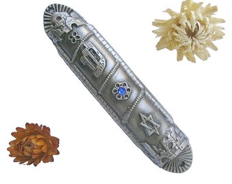 Pharaon design pewter mezuzah Jerusalem jewish Israel mezuza needs 10cm kosher scroll