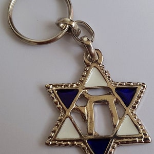 Portachiavi Kabbalah Star Of David CHAI - Regalo Ebraico Israeliano - Foto 6