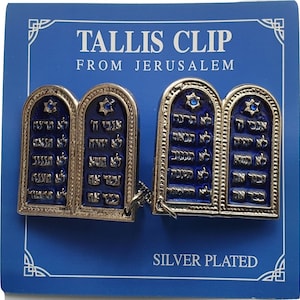 Breast plates silver plated 10 commandments TALIT CLIPS tallis talis tallit shawl