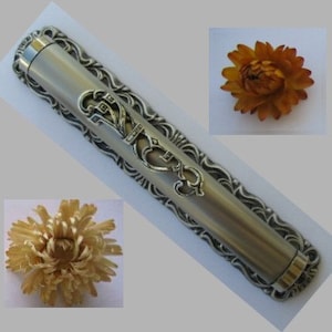 Ornamental pewter 5&quot; mezuzah mezuza from Israel jewish needs 10cm kosher scroll  FREE SHIPPING