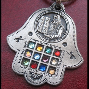 12 Tribes hoshen stones keychain Moses & breast plates Israel torah