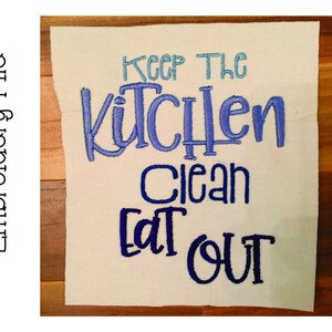 Kitchen Clean Eat Out Embroidery | Kitchen Embroidery | Cooking Embroidery | Instant Download | Digital Embroidery File Design 4x4 5x7 6x10