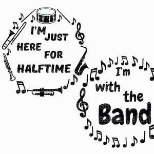 Dos SVG Marching Band Music Monogram Frame Cutting File DXF, AI Uso personal comercial