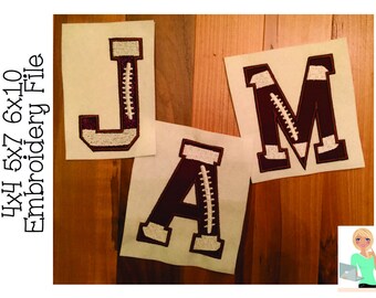 4x4, 5x7, 6x10 Football Applique Embroidery Font Season Instant Download Embroidery File