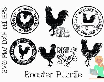 SVG Rooster Bundle | Rooster SVG | Farmhouse SVG| Cutting File | Cut File | Commercial Personal Use