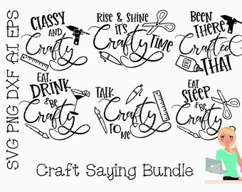 Crafty SVG | Crafting SVG Bundle | Crafty Saying SVG | Cut File | Commercial Personal Use