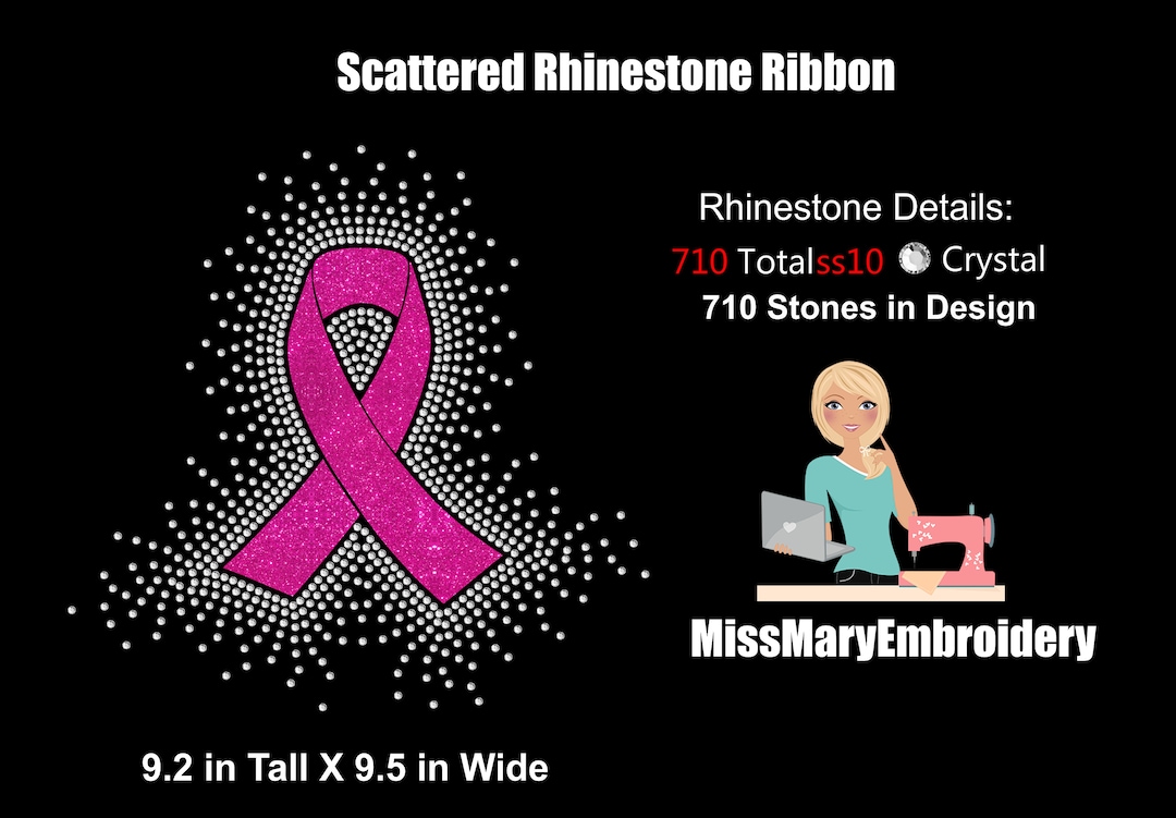 Breast Cancer Rhinestone | Scattered Rhinestone SVG | Rhinestone ...