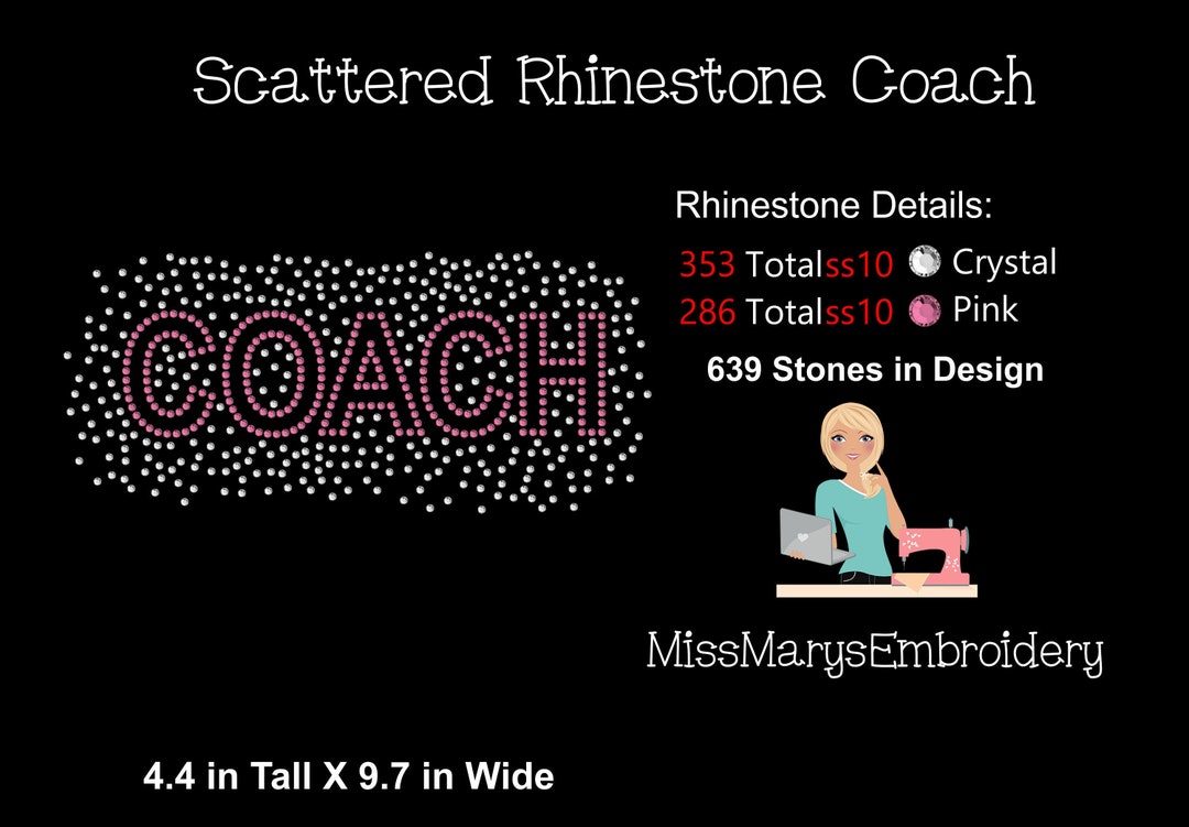 Coach Rhinestone Template Scatter Coach Rhinestone Template Design SVG PNG DXF - Etsy