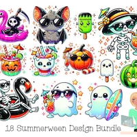Summerween Seamless Pattern. Summer Png. Halloween Png. Digital ...