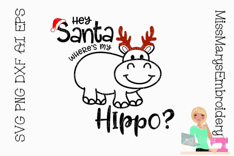 Download Santa Hippo SVG Christmas SVG Reindeer SVG Cut File | Etsy