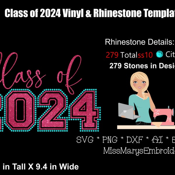 Rhinestone Class of 2024 Etsy