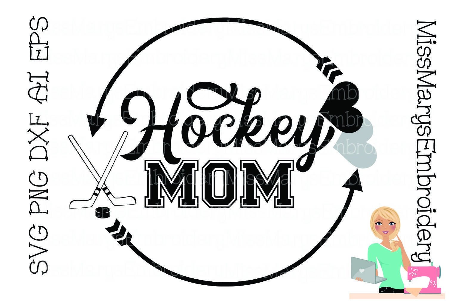 Download SVG Hockey Mom Monogram Frame Design File Cutting File DXF ...