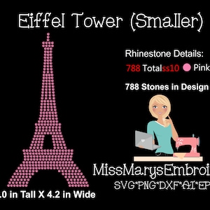 Rhinestone Eiffel Tower SVG | Eiffel Tower Rhinestone | ss 10 Rhinestone Design | Rhinestone Template Design