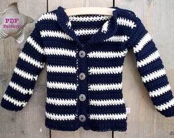 Crochet pattern Baby Cardigan Vest Banded