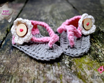 Crochet pattern Baby Slipper Sandal Flipflop