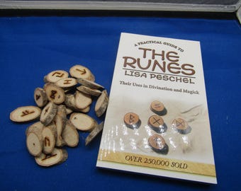 Elder Futhark Runes: Wood Burned Set & Book