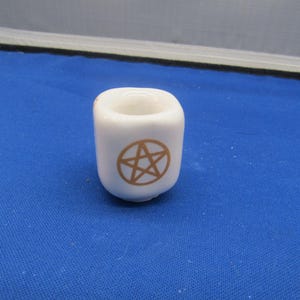 Pentacle Ceramic Chime Candle Holder: Pagan Altar Decor
