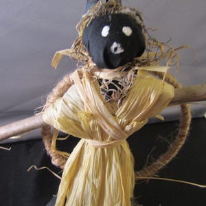 Corn Husk Poppet: Banishing Voodoo Doll Wall Hanging