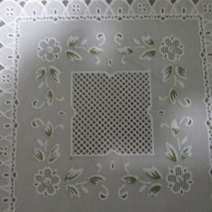 Dollhouse, Miniatures,  Vinyl Lace Tablecloth, Bedspread  1:12 scale, #1