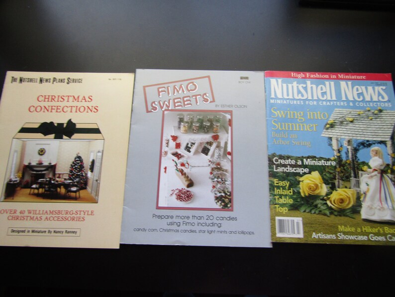 Dollhouse Miniature Vintage Magazines Books Lot of 3