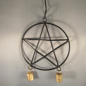 Pentagram Wind Chime 5", Wrought Iron Windchime