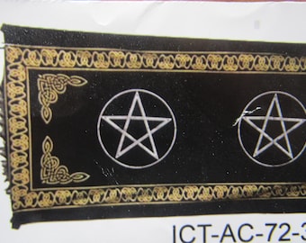 Pentacle, Triple Pentacle Altar Cloth, 24 x 70" heavy