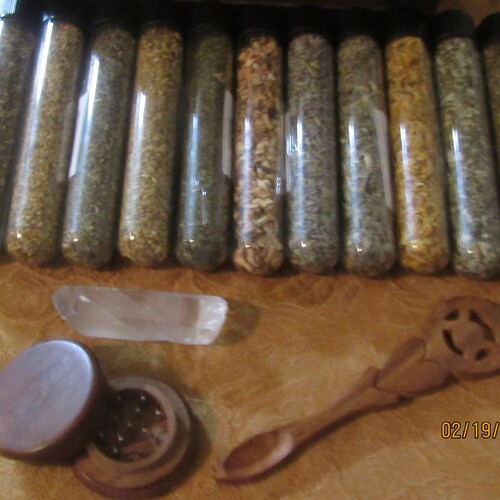 Herbs, Apothecary Supply Box, Wood Box, Herbs, Grinder, Loaded, shops #2