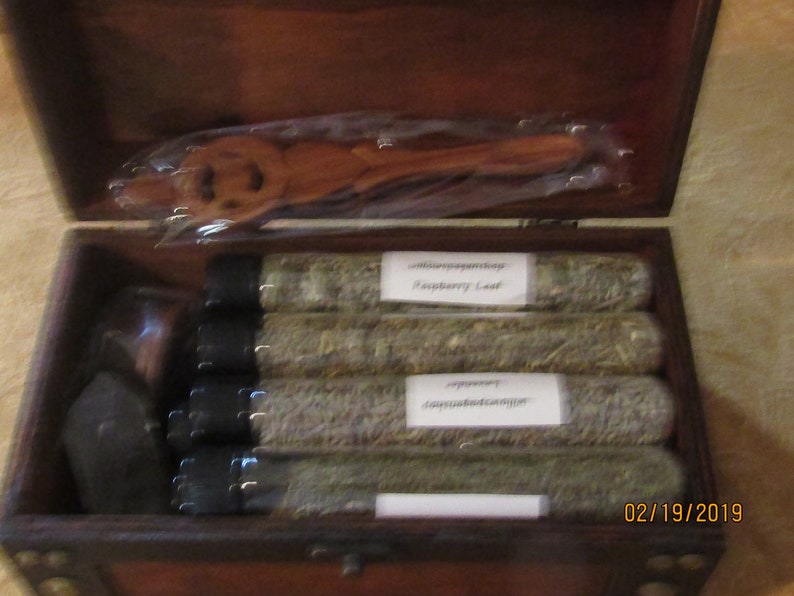 Herbs, Apothecary Supply Box, Wood Box, Herbs, Grinder, Loaded, shops #2