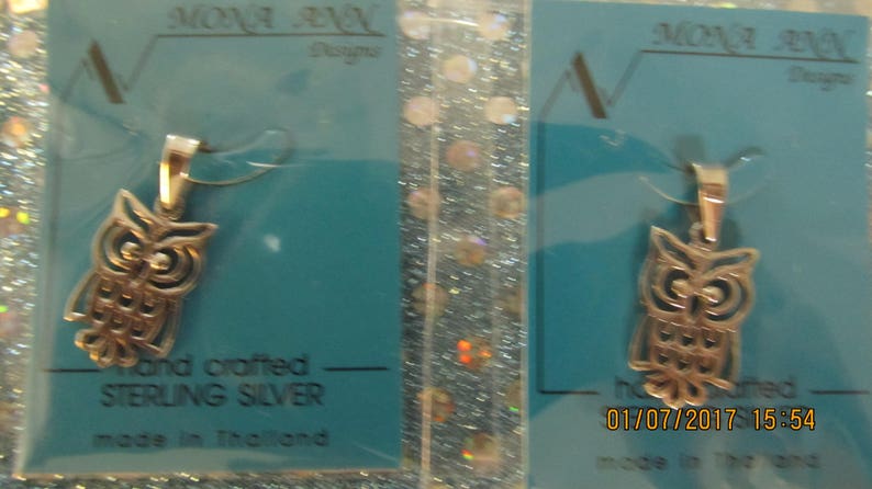 Sterling Silver Owl Pendant Charm #51