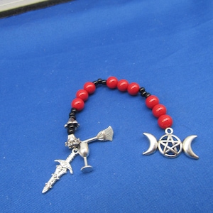 Hekate Pocket Prayer Beads: Triple Moon Altar Beads