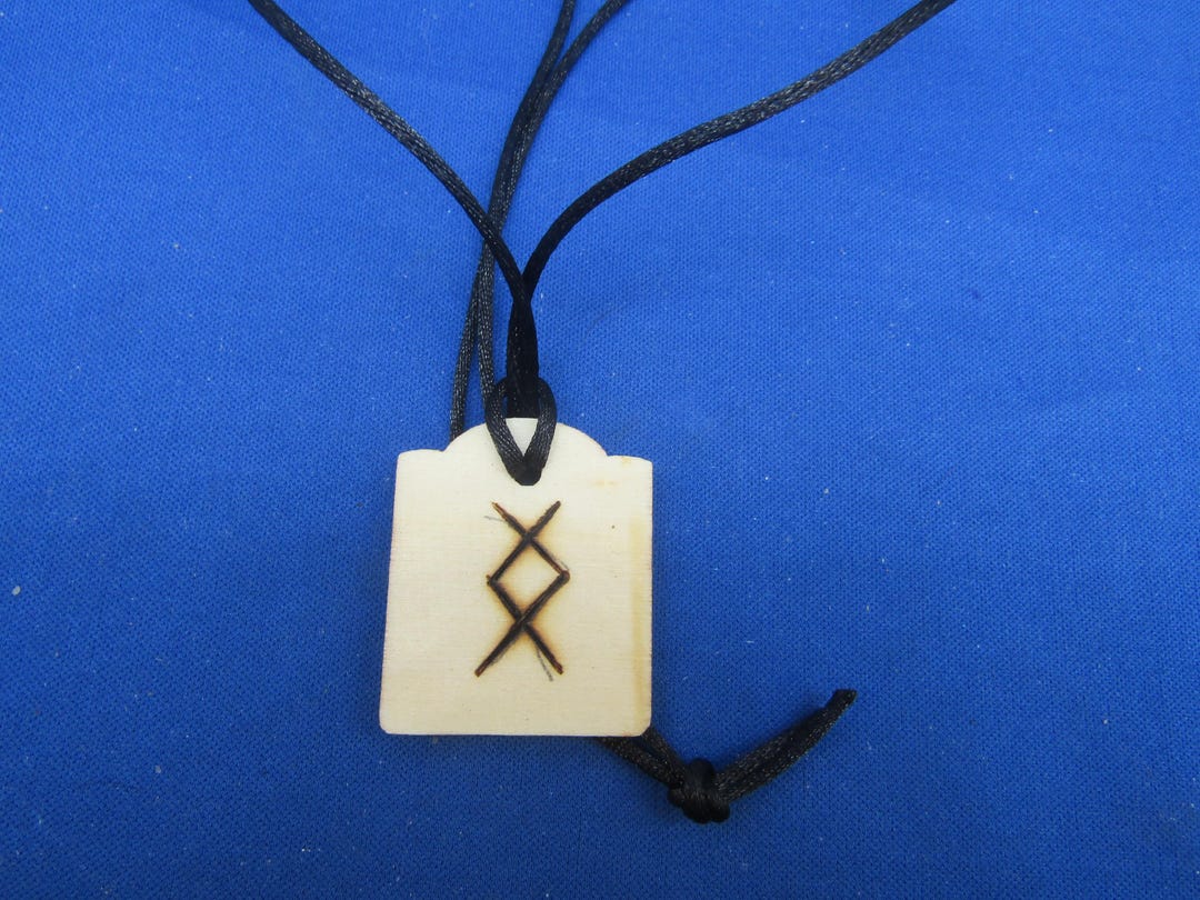 Ing Freyr Rune Ingwaz, Freyr's Rune, Necklace, Wood Burned - Etsy