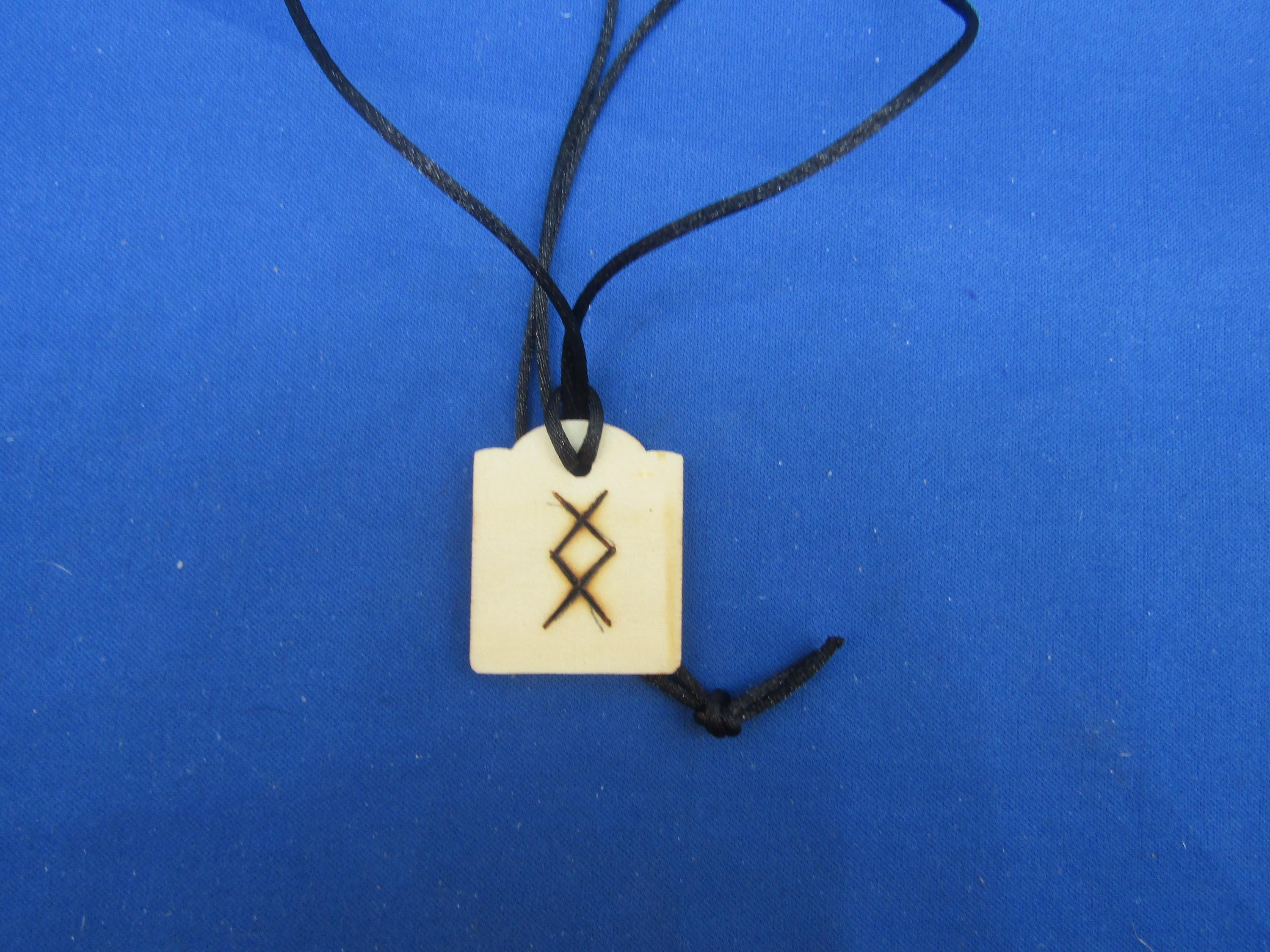 Ing Freyr Rune Ingwaz, Freyr's Rune, Necklace, Wood Burned - Etsy