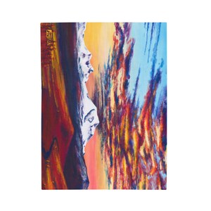 Velveteen Plush Blanket - SUNSET OVER SISTERS