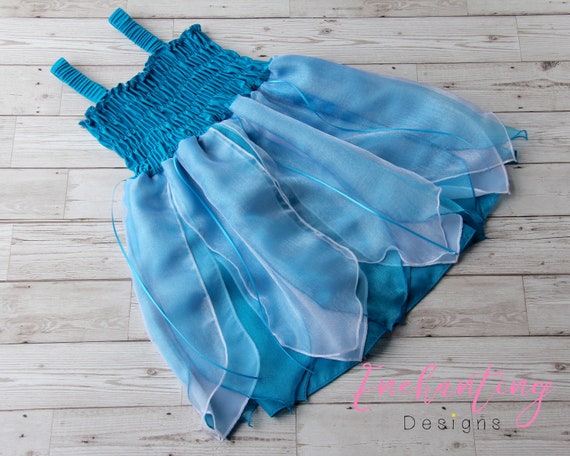 Girl S Fairy Dress Blue Fairy Dress Girl S Blue Etsy