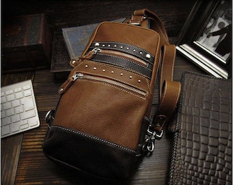 Leather Backpack Brown K05D52