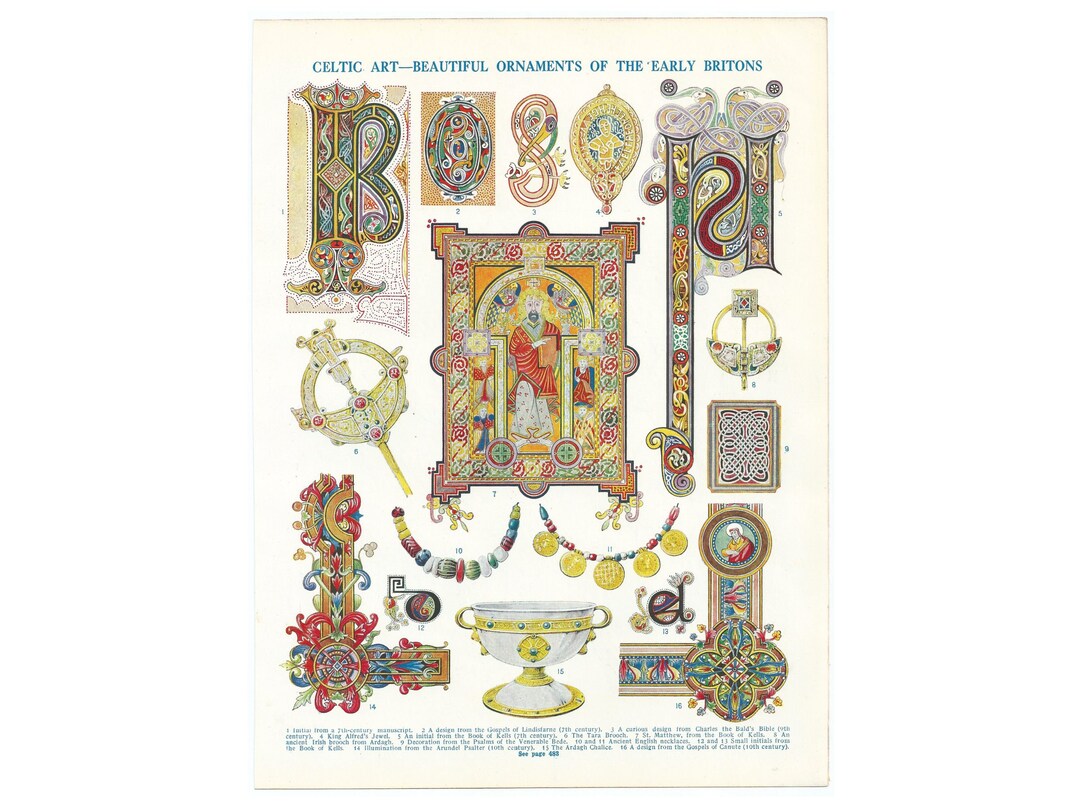 Celtic Art Vintage 1920s Print Beautiful Ornaments Of Early Britons celtic-art-vintage-1920s-print-beautiful-ornaments-of-early-britons