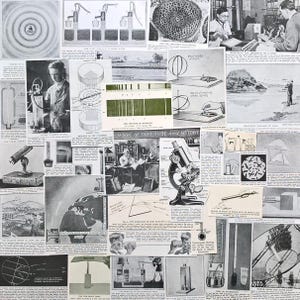 1920 年代から 1950 年代の科学の切り抜き。本物のオリジナル ビンテージ エフェメラ。スクラップ ブック コラージュ パック。ジャンク ジャーナル キット。スクラップ ブック アートの作成。