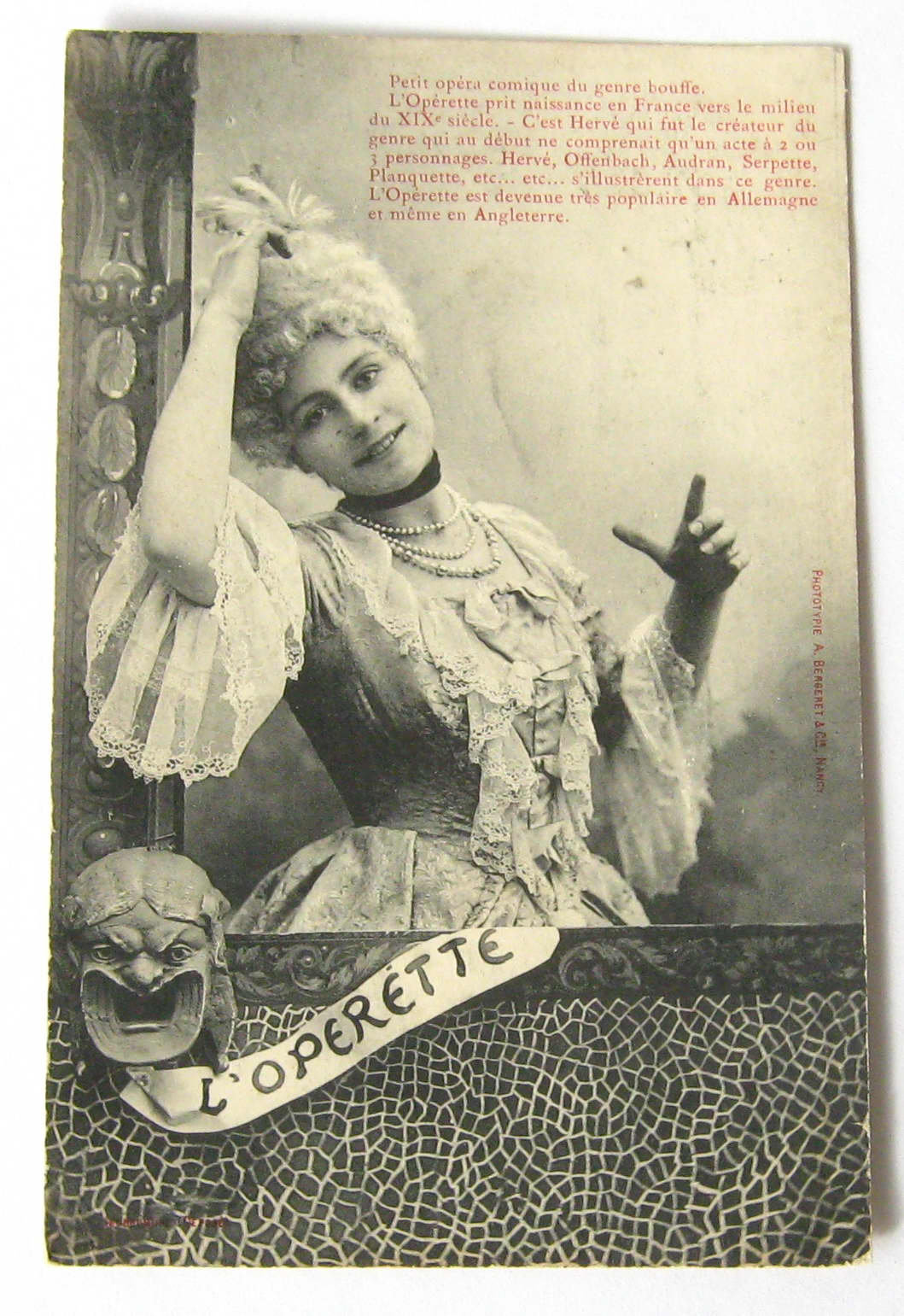 Image of 1905 French Antique Lady Postcard Woman Opera Singer?