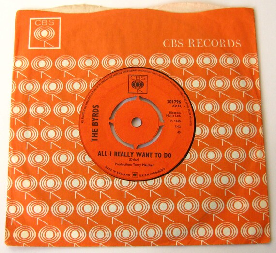 The Byrds All I Really Want To Do 7 Vinyl Single Record Etsy etsy