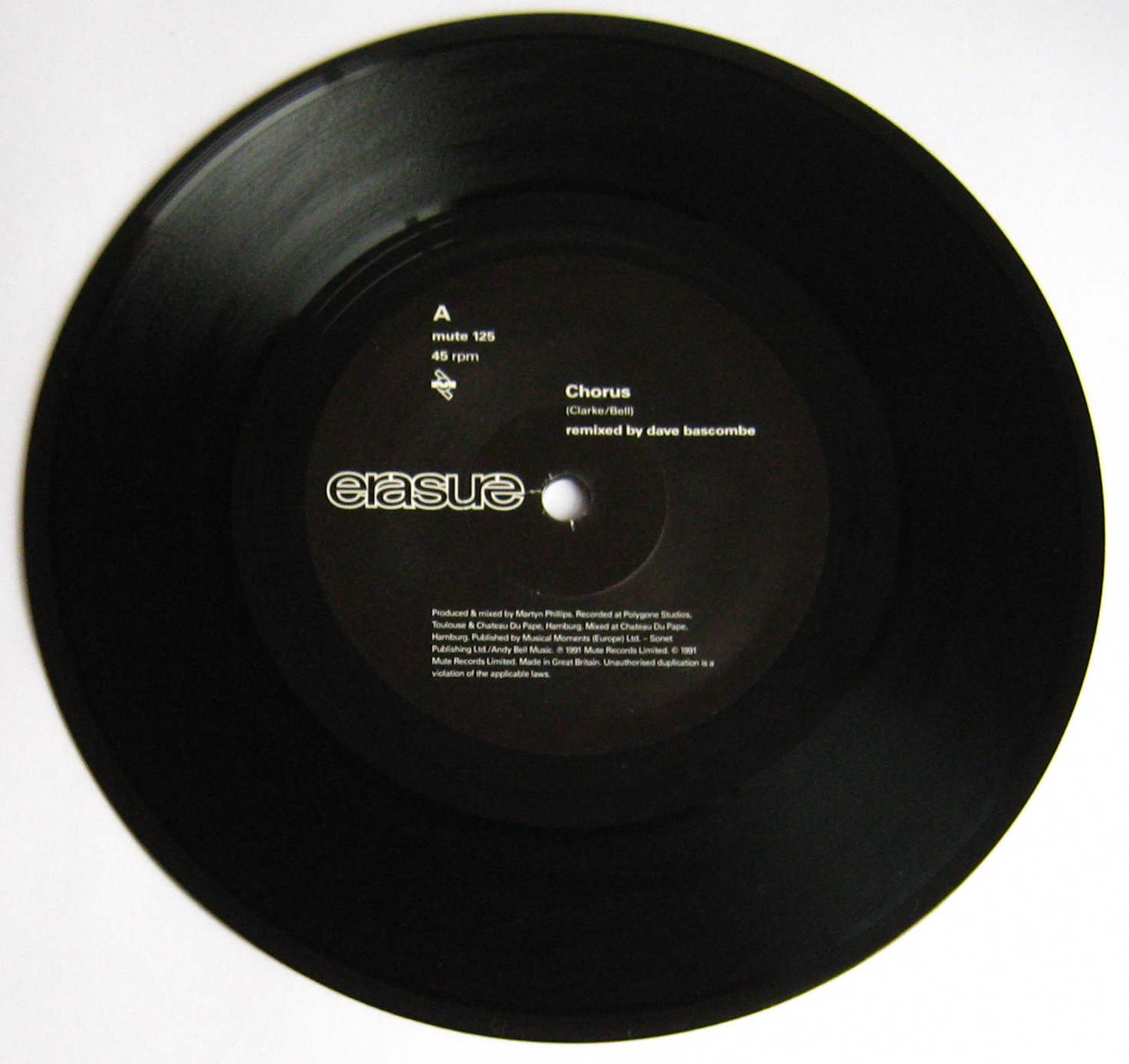 Erasure Chorus 7 Vinyl single record 45 rpm in picture Etsy