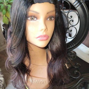 Sale Fast ship Hot new Brazilian body wave machine made u part wig. Soft Natural look, human hair wig length 18 130% density color 1b/4 image 1